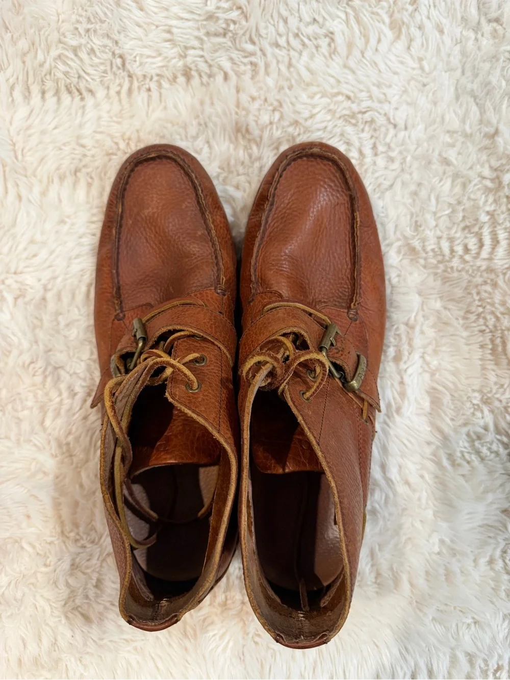 Polo by Ralph Lauren Men's Chestnut Brown Leather Chukka Boots